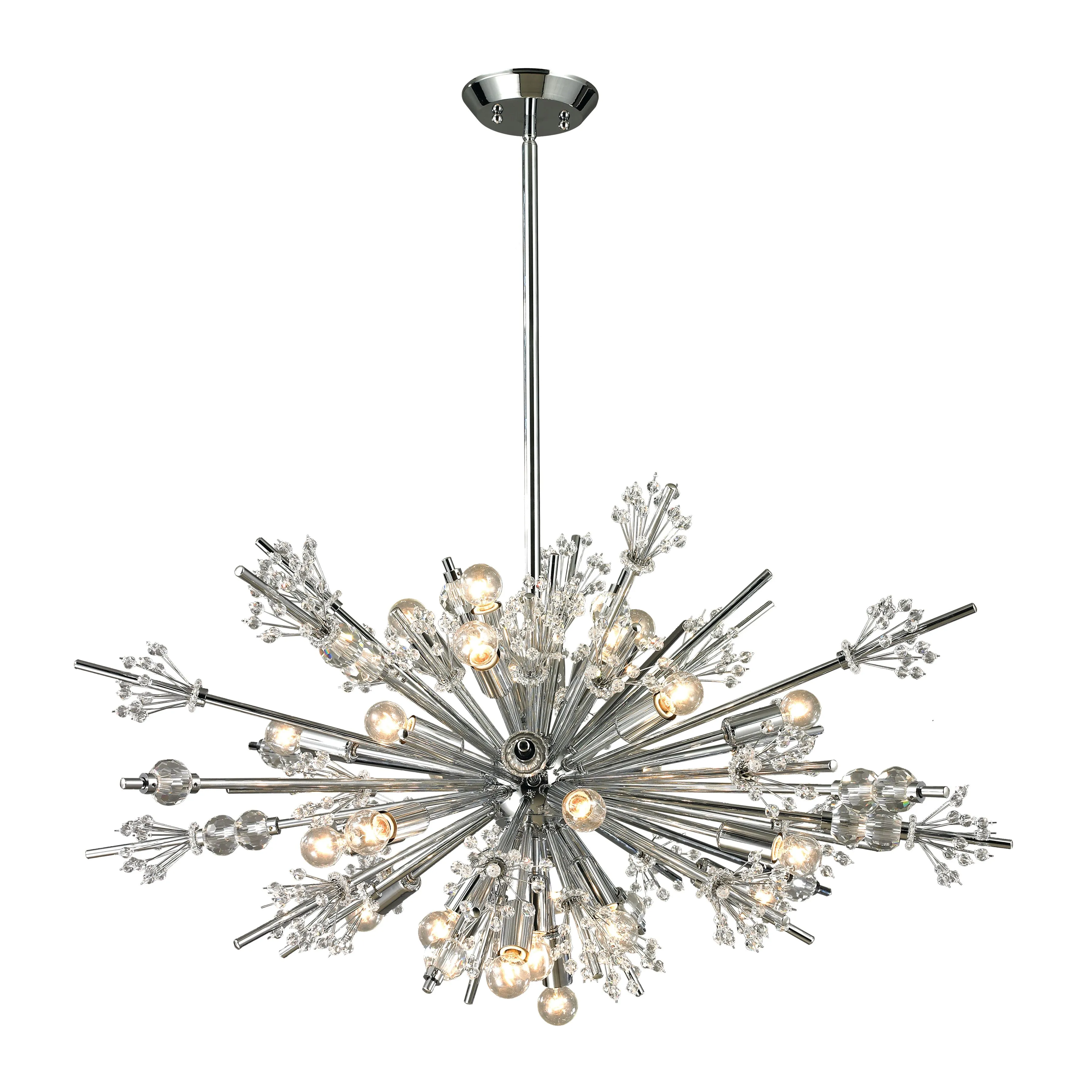 Starburst 36'' Wide 24-Light Silver Chandelier