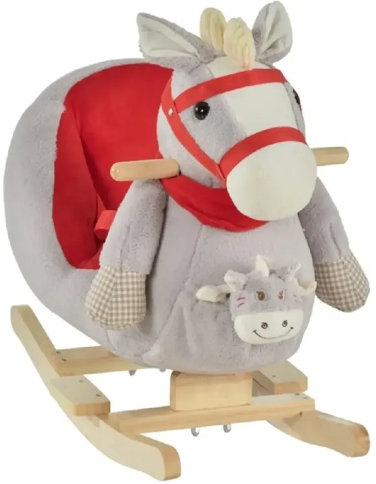 Toddler Rocking Horse, Plush Ride-On Toy for Babies with Soft Seat and Safety Handles