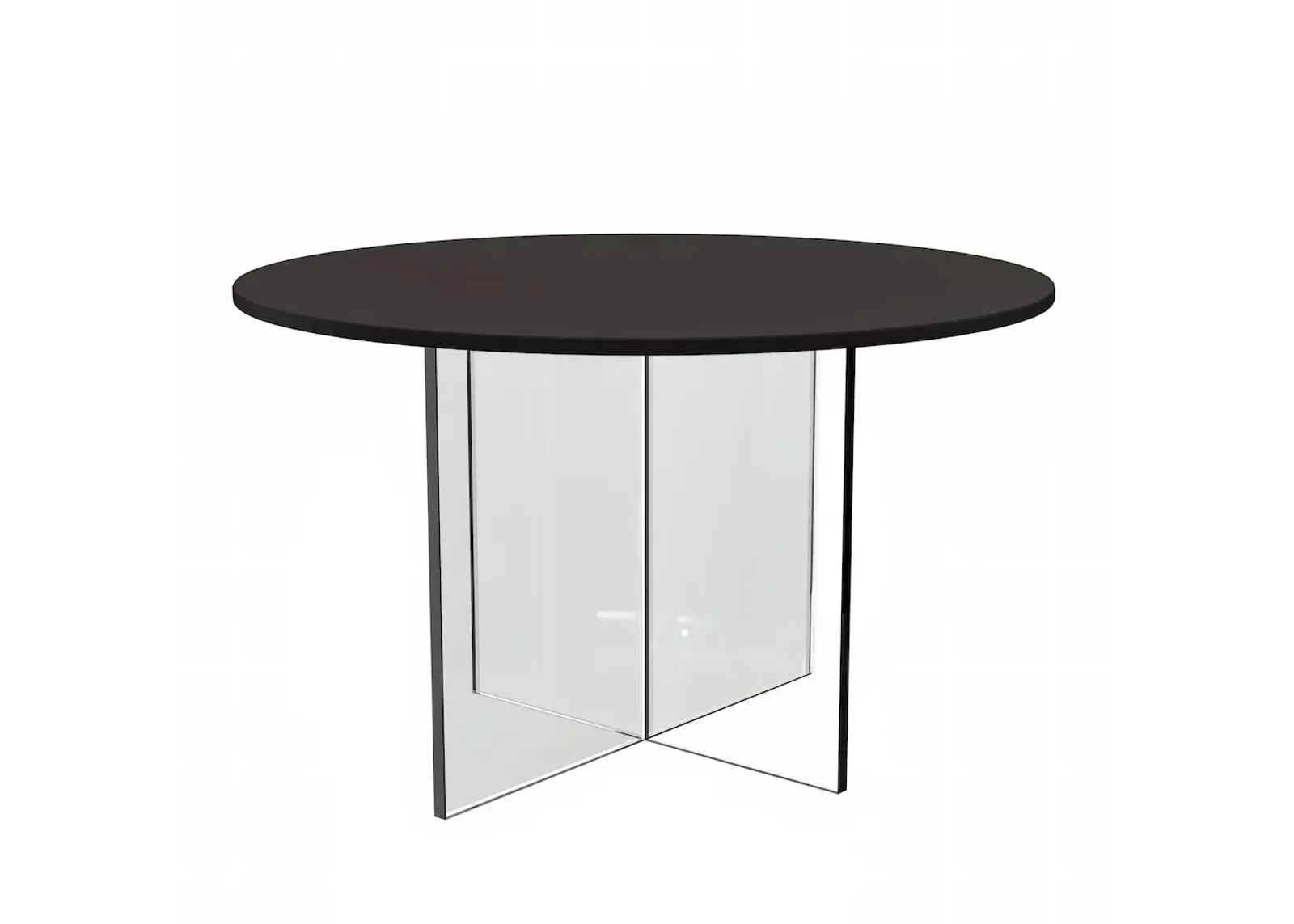 LeisureMod Valore Collection Acrylic Coffe Table With Black Top