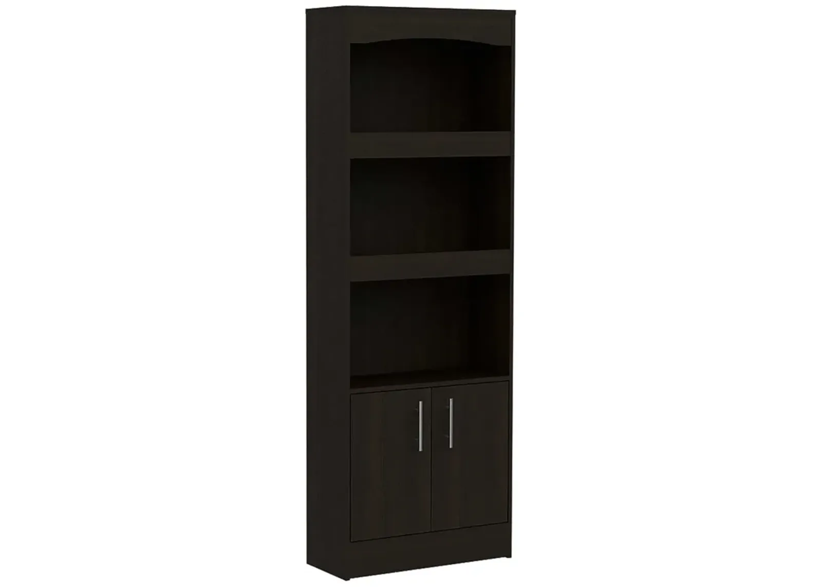 Homezia 71" Three Shelf Bookcase with Cabinet Storage