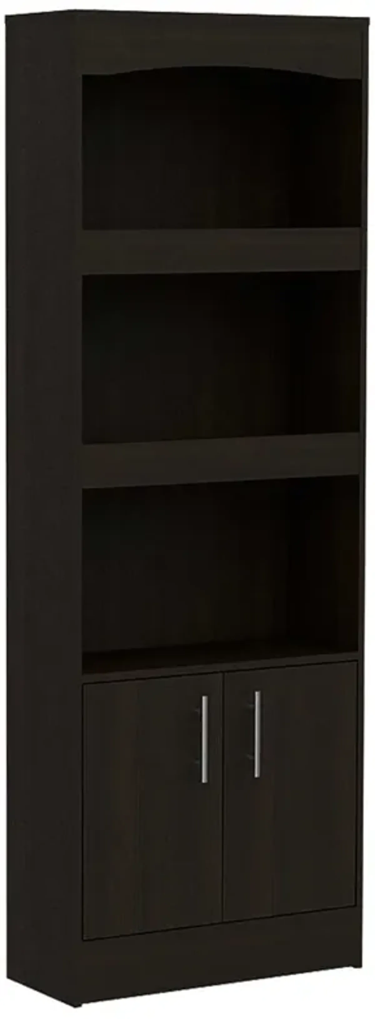 Homezia 71" Three Shelf Bookcase with Cabinet Storage