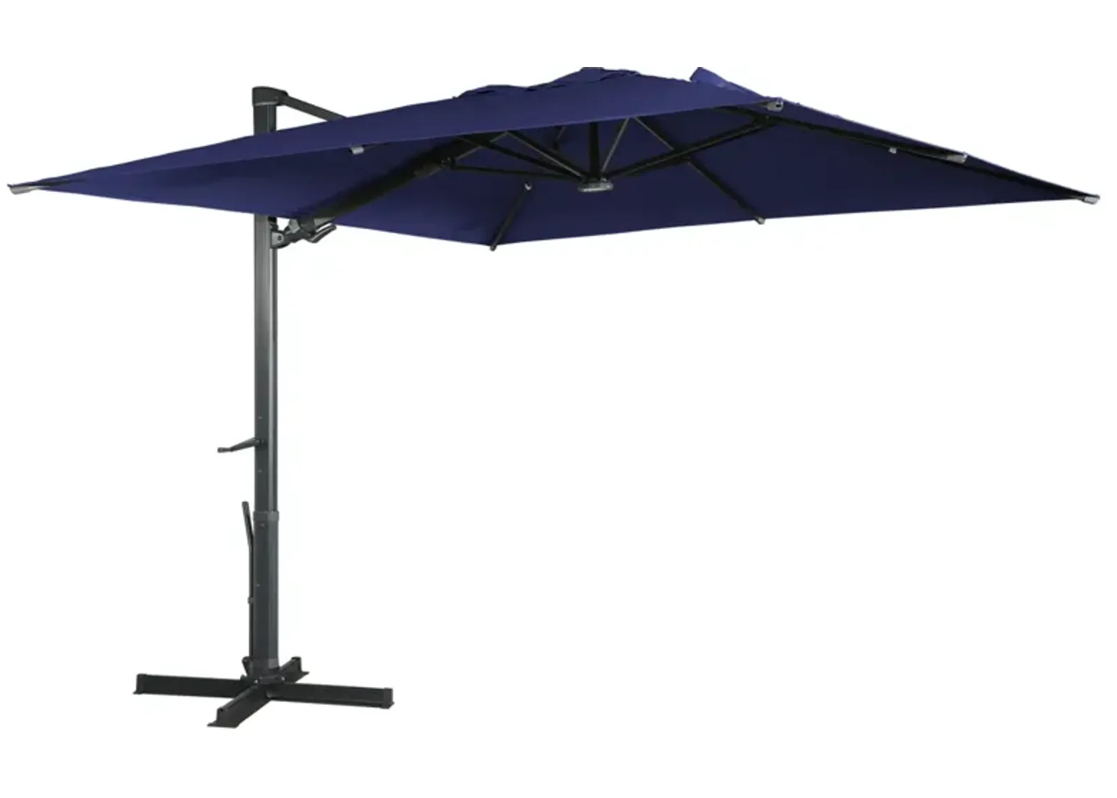 MONDAWE 10ft Square Solar LED Cantilever Patio Umbrella for Outdoor Shade