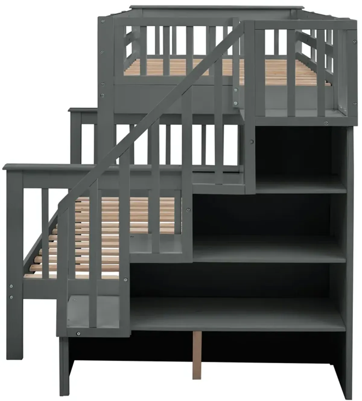 Merax Bunk Bed with Trundle and Guard Rail