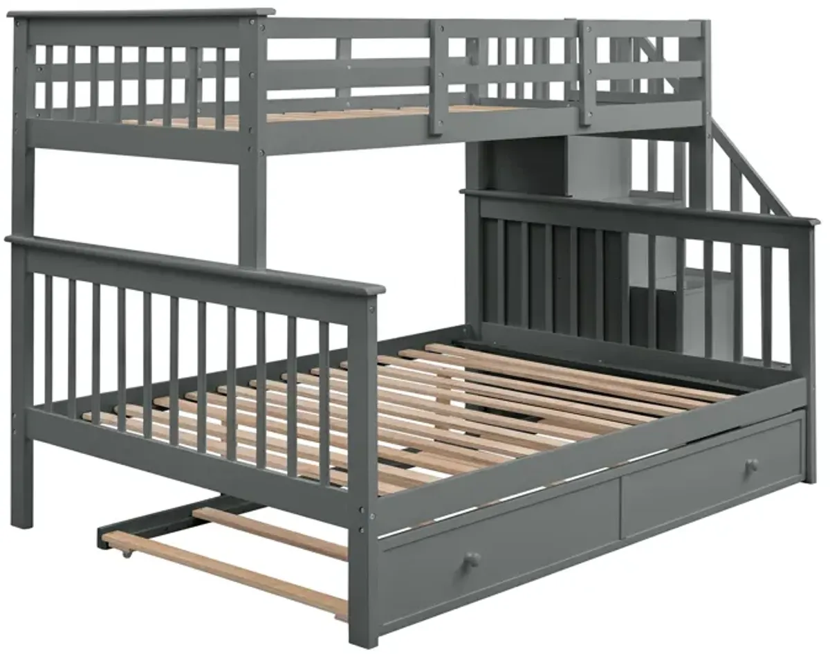 Merax Bunk Bed with Trundle and Guard Rail