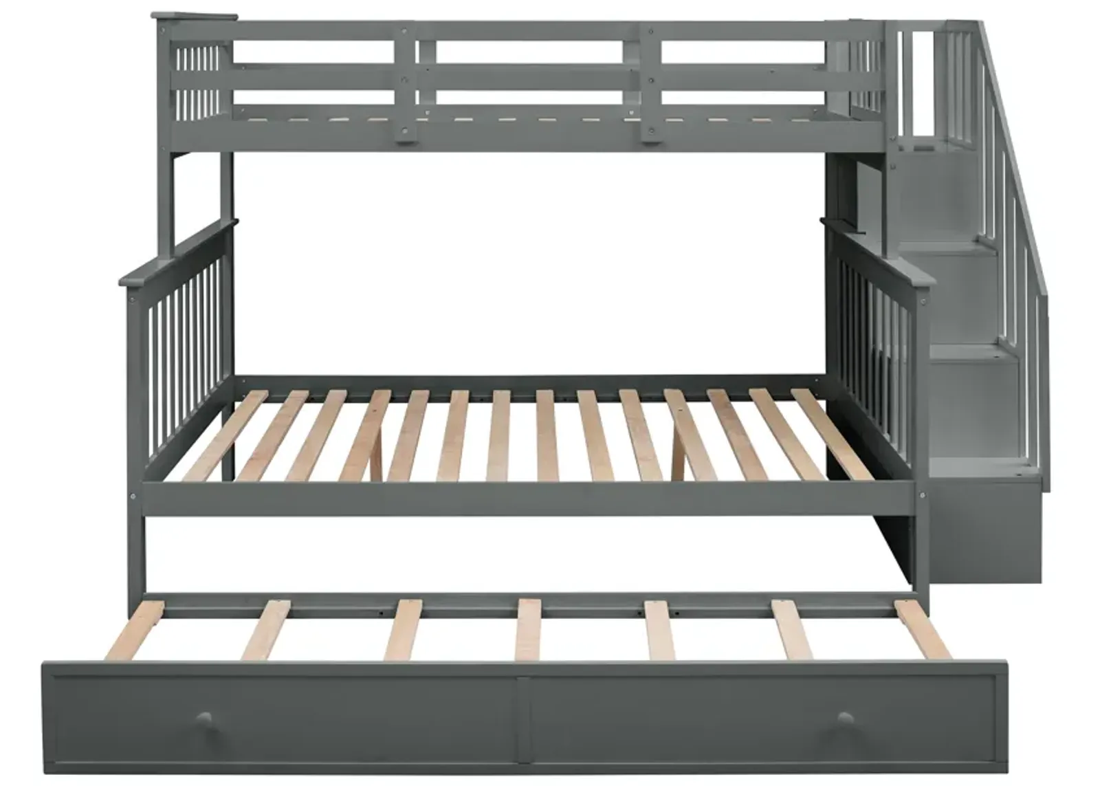 Merax Bunk Bed with Trundle and Guard Rail