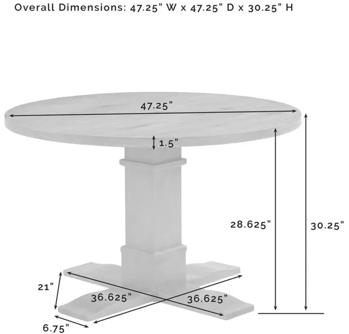 Joanna Round Dining Table Rustic Brown