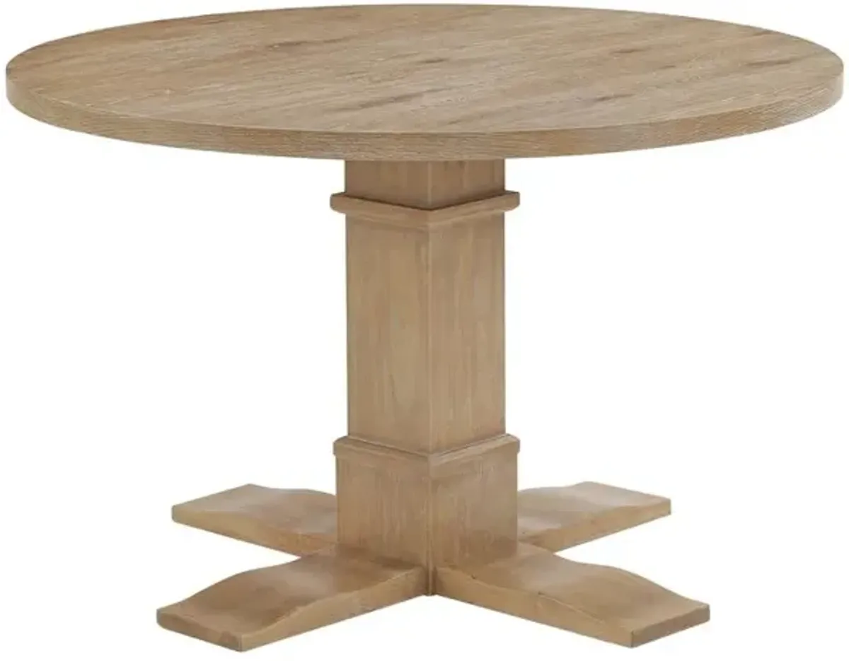 Joanna Round Dining Table Rustic Brown