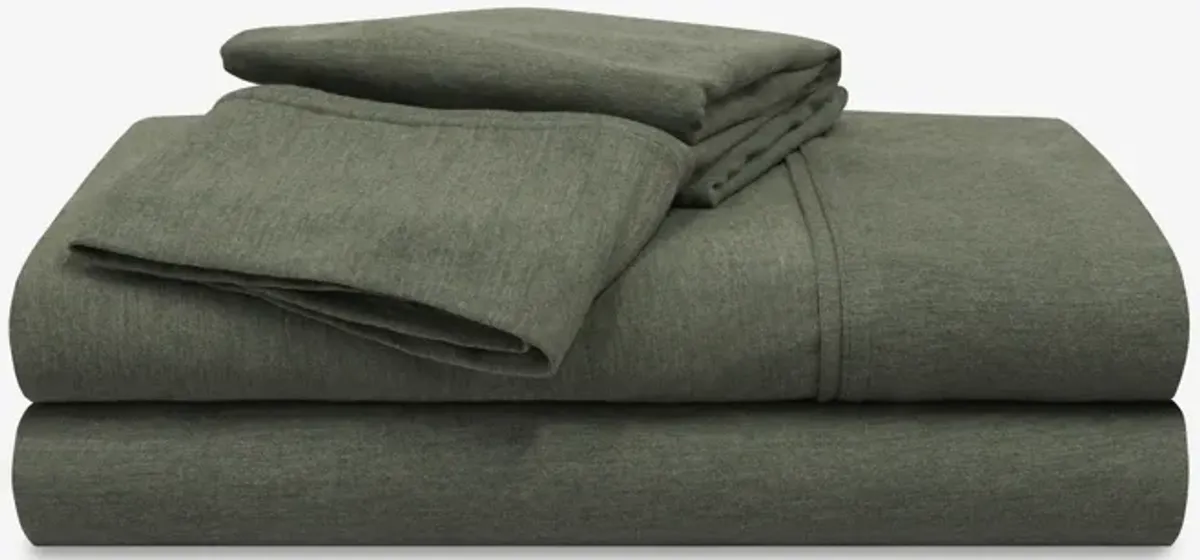 Hyper-Wool King/California King Sheet Set - Forest Green