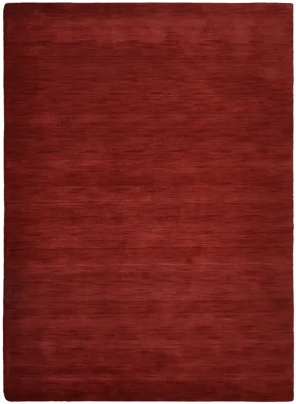 RUGSOTIC CARPETS HAND KNOTTED LOOM WOOL ECO-FRIENDLY AREA RUGS  - 8'x10', Rectangle, Dark Red Color, Solid Plain Design, High Pile Handmade Anti Skid Area Rugs for Living Room, Bed Room (L00999)