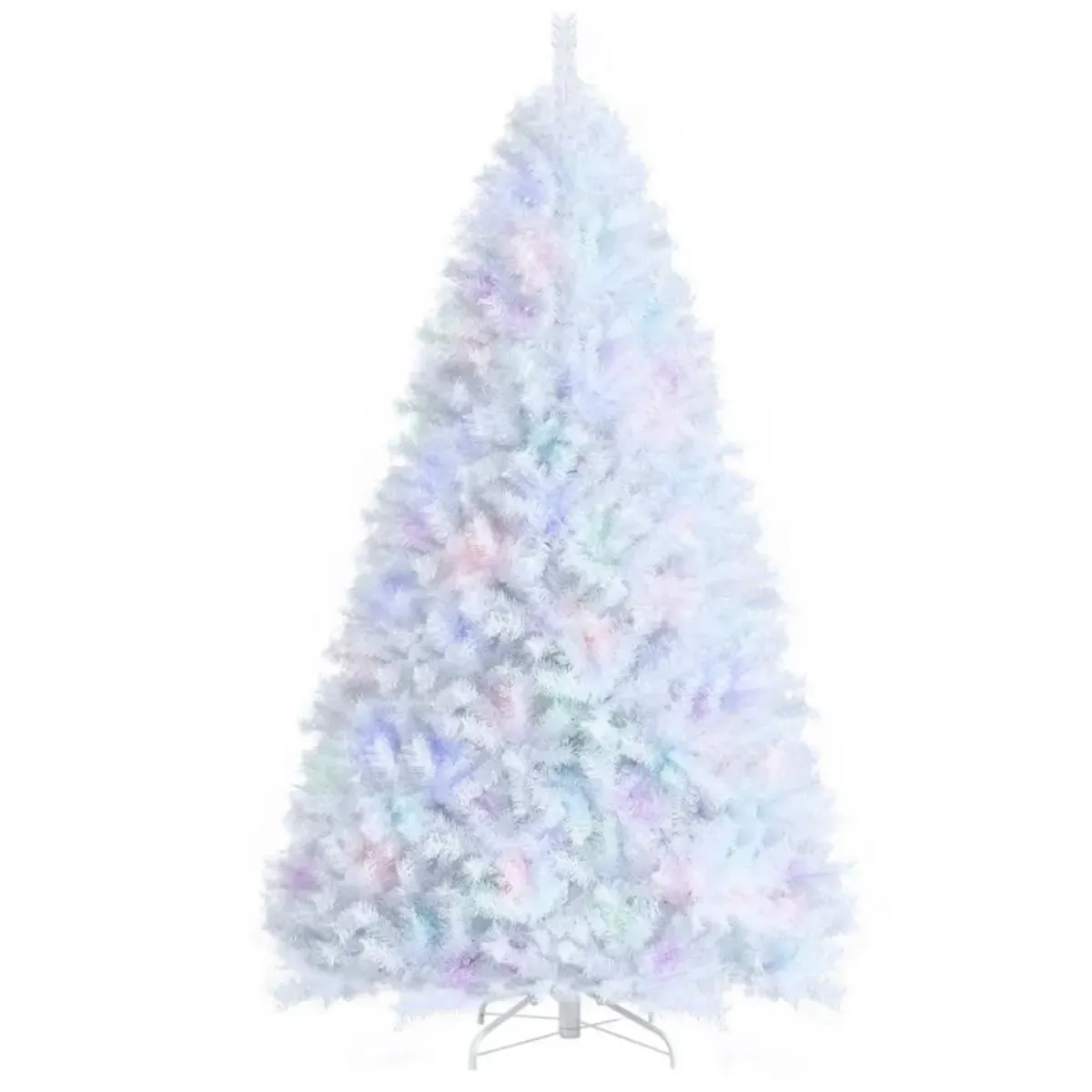 Hivvago Artificial Christmas Tree with Iridescent Branch Tips and Metal Base