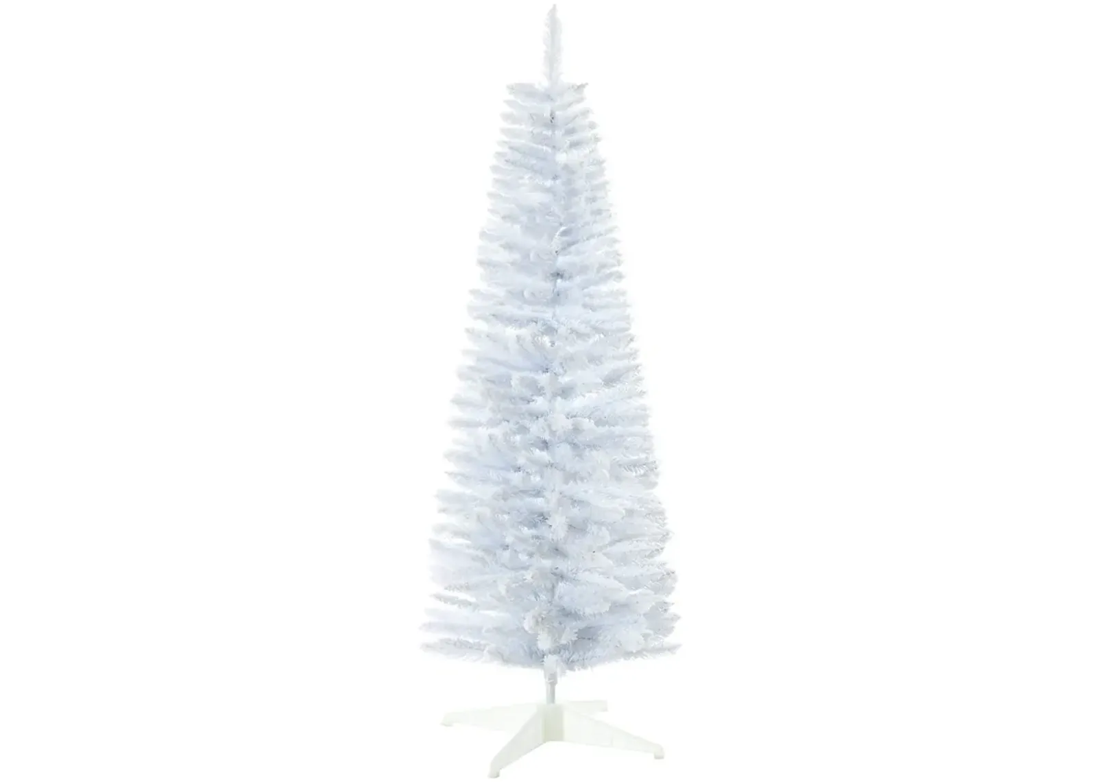 5' Snow Flocked Artificial Christmas Tree Pencil Xmas Tree w/ Branch Tips White