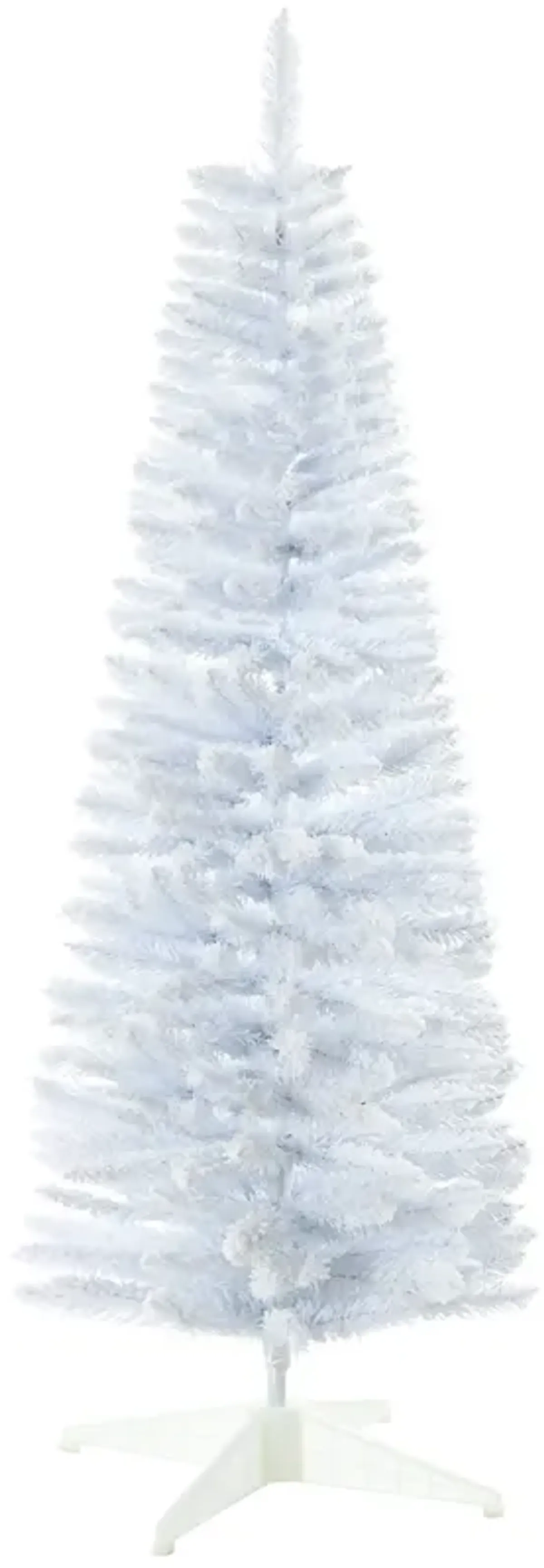 5' Snow Flocked Artificial Christmas Tree Pencil Xmas Tree w/ Branch Tips White