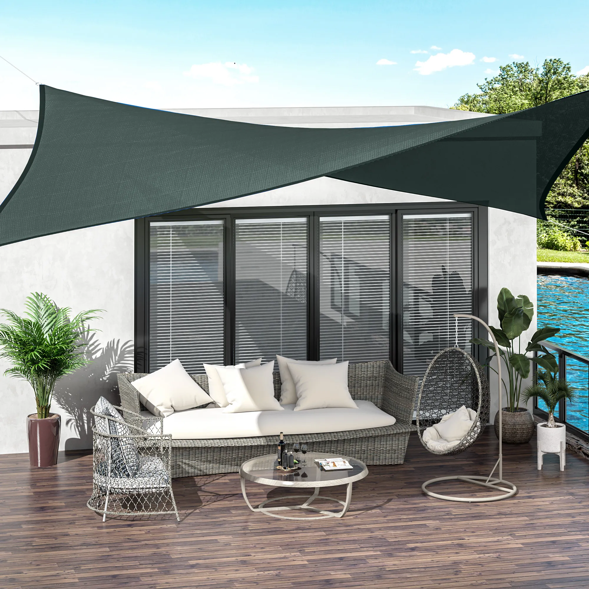 Sun Shade Sail Triangle Rectangle Square Outdoor Patio Canopy UV Top Shelter