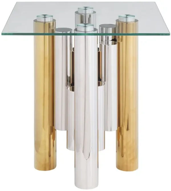 Streamdale 20" Stainless Steel Glass End Table - Modern & Sleek