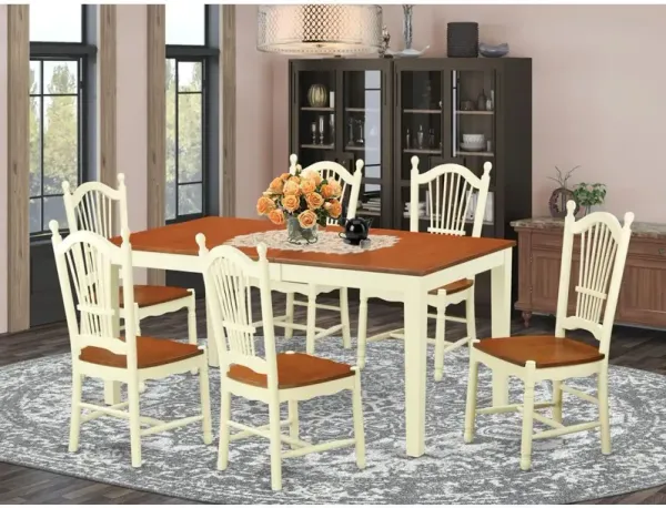 7 PC Kitchen nook Dining set for 6-Kitchen dinette Table and 6 Dining Chairs