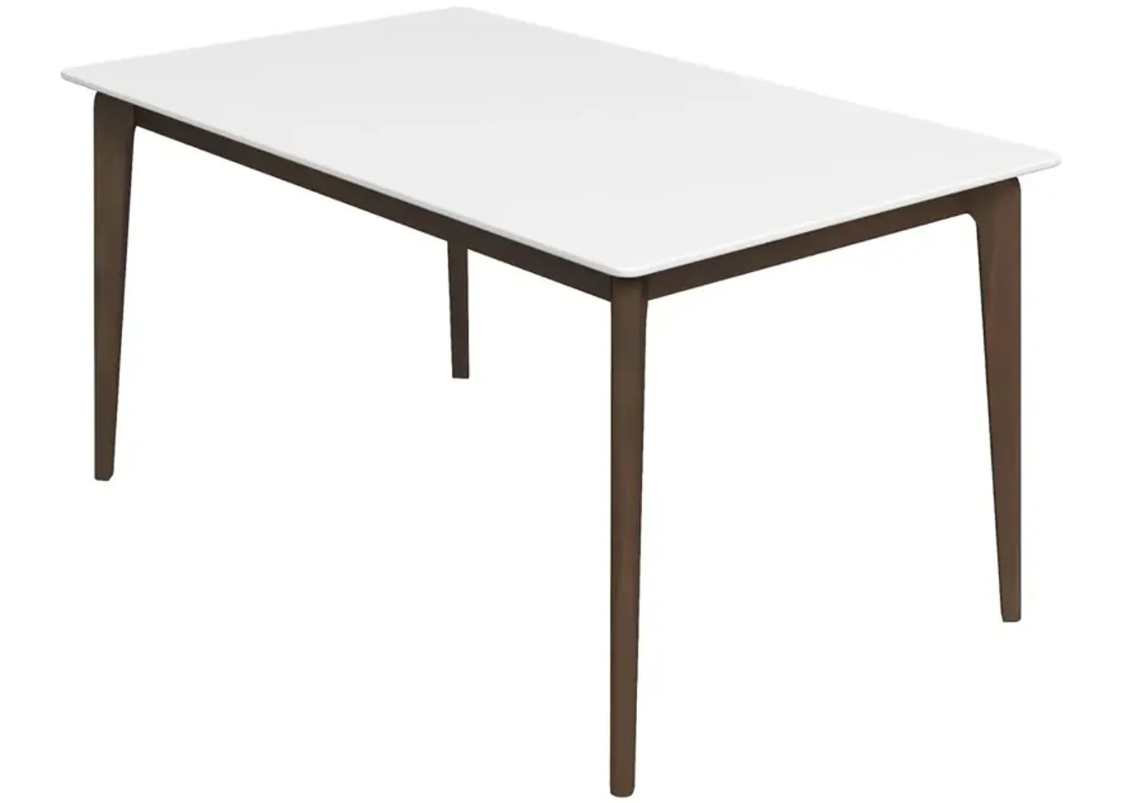 Ashcroft Furniture Co Lindsey Mid-Century Modern Solid Wood White Top Dining Table