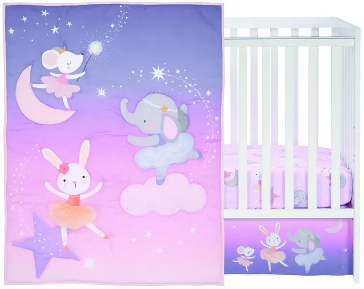 Bedtime Originals Tiny Dancer 3-Piece Ballet Baby Crib Bedding Set - Elephant