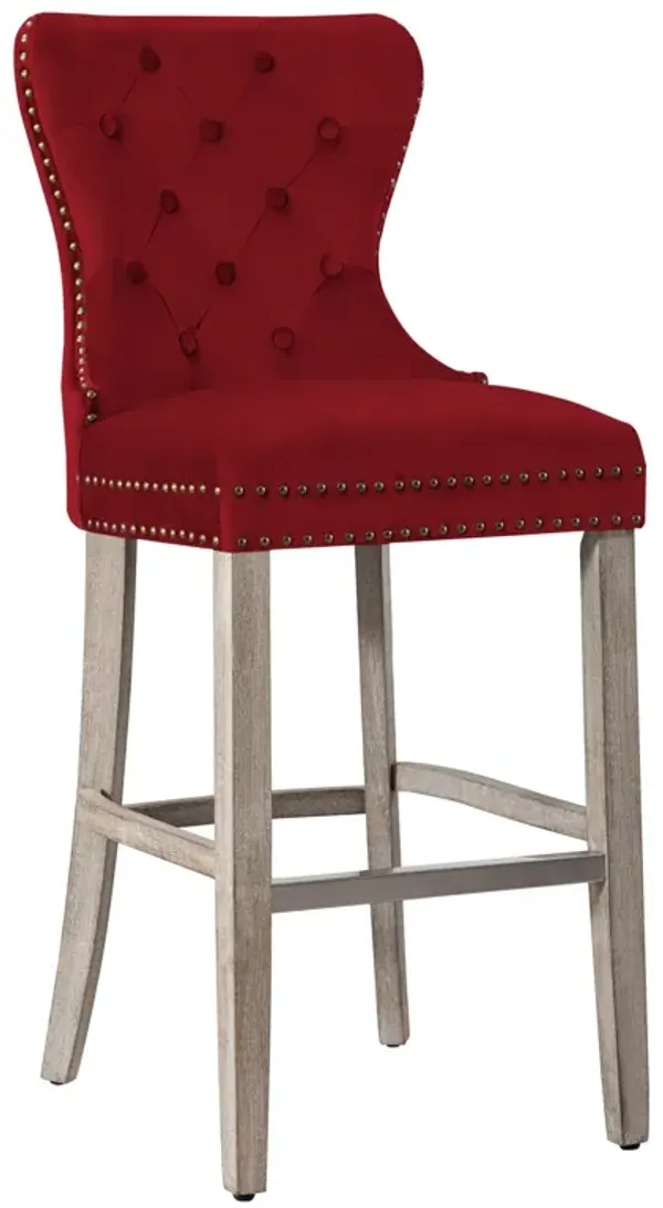 WestinTrends 29" Tufted Velvet Bar Stool