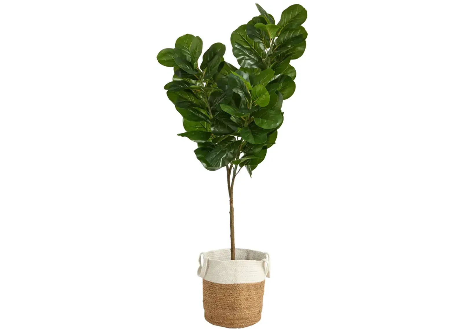 HomPlanti 6 Feet Fiddle Leaf Fig Artificial Tree in Handmade Natural Jute and Cotton Planter