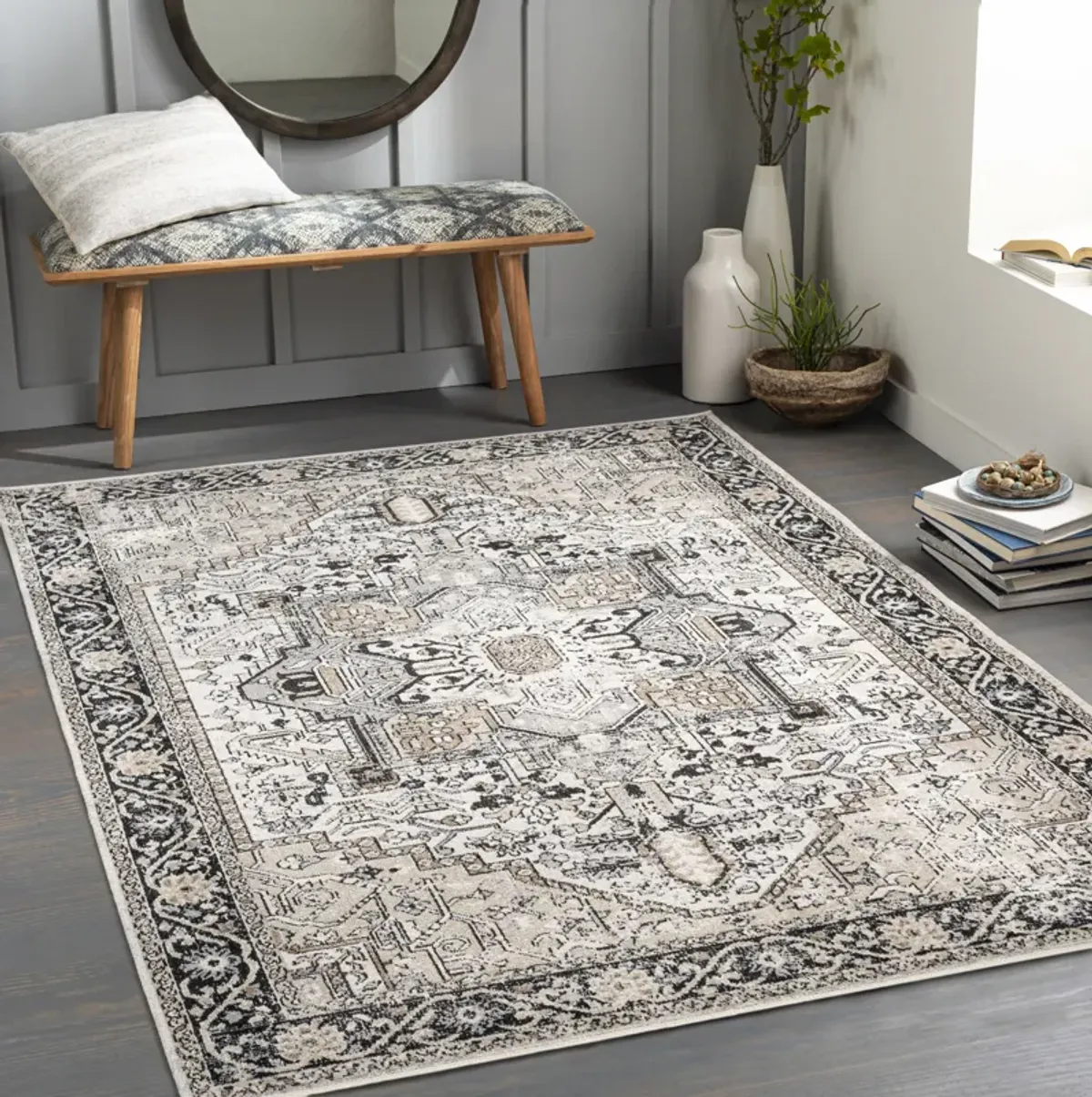 Lavadora LVR-2322 6'7' Round Gray Rug