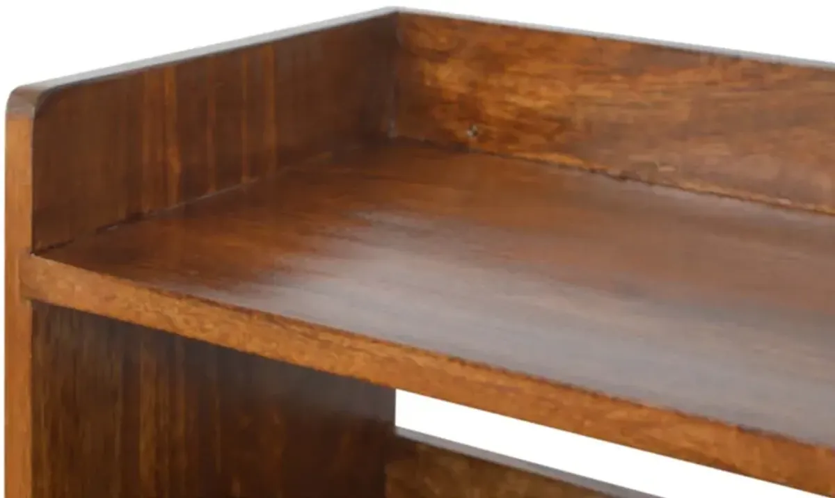 Solid Wood Nordic Chestnut Finish Storage Bench