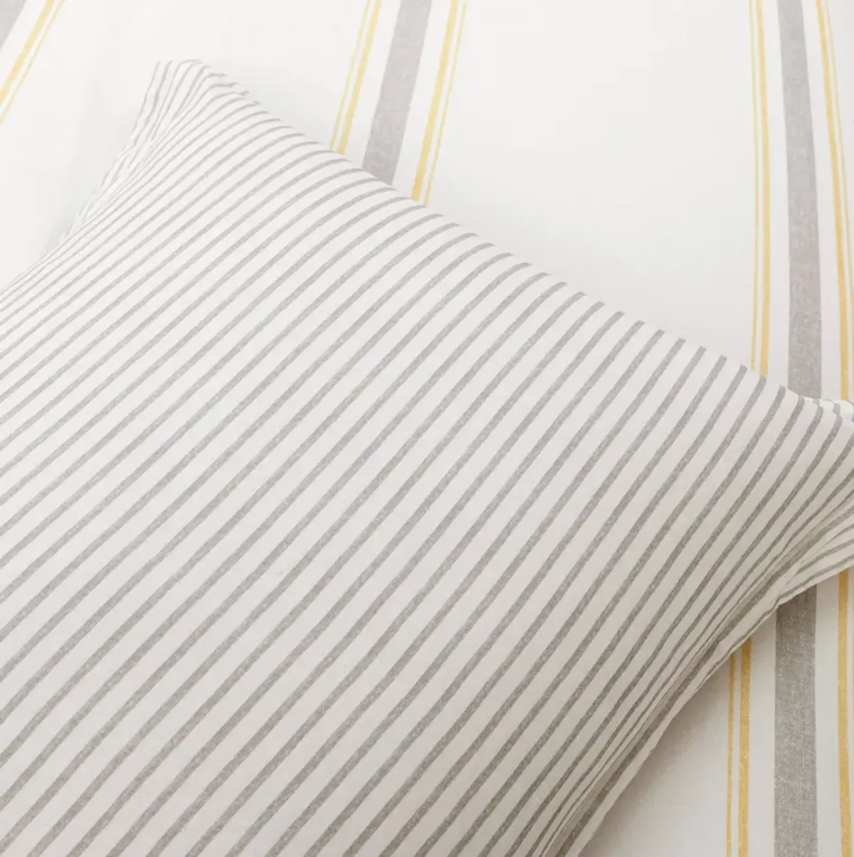 Farmhouse Stripe Reversible Oversized Cotton Duvet Cover  3Pc Set