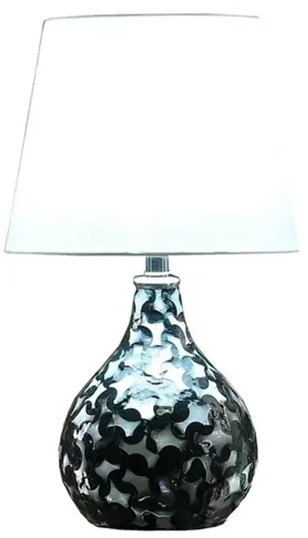 Streamdale 11.5" In Modern Black Seashell Swirl Pattern Mini Polyresin Table Lamp