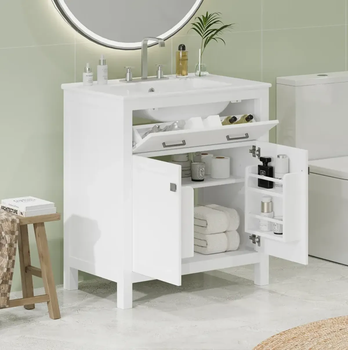 Merax Modern Bathroom Vanity with Ceramic Sink