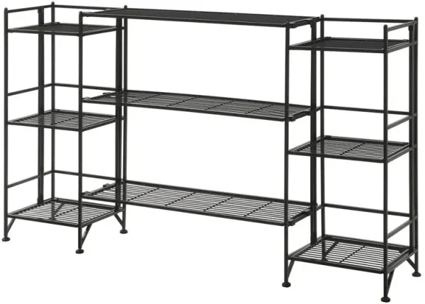 Convenience Concepts Xtra Storage 3 Tier Folding Metal Shelves with Set of 3 Deluxe Extension Shelves