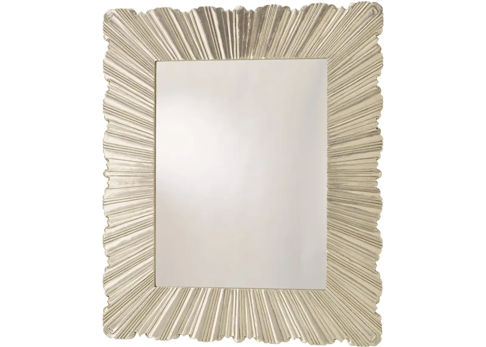 Linenfold Large Silver Mirror