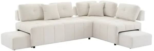Merax L-shaped Sofa Sectional Sofa  with 2 Stools