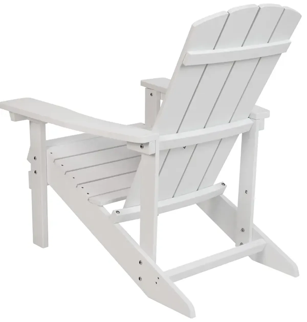 Flash Furniture Charlestown Commercial Grade Indoor/Outdoor Adirondack Chair, Weather Resistant Durable Poly Resin Deck and Patio Seating, White