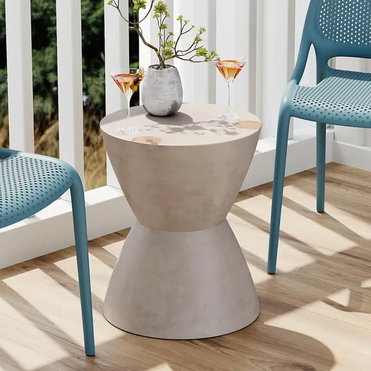 15" CHESS OUTDOOR & INDOOR SIDE TABLE - GRAY