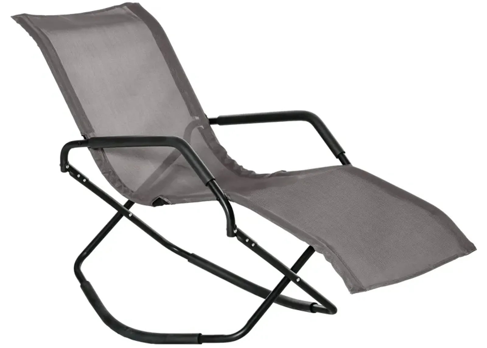 Brown Outdoor Lounger: Zero-Gravity Rocking Sun Recliner