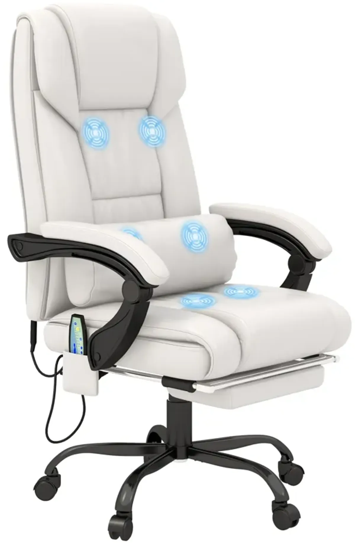 Massaging Office Chair w/ Reclining Function 5 Wheels and High Back Support