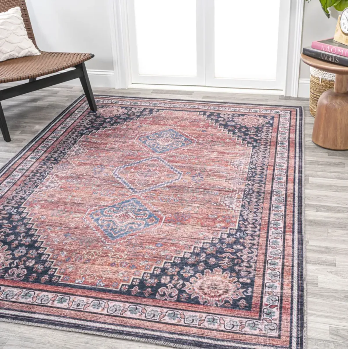 Dalyan Geometric Medallions Machine-Washable Area Rug