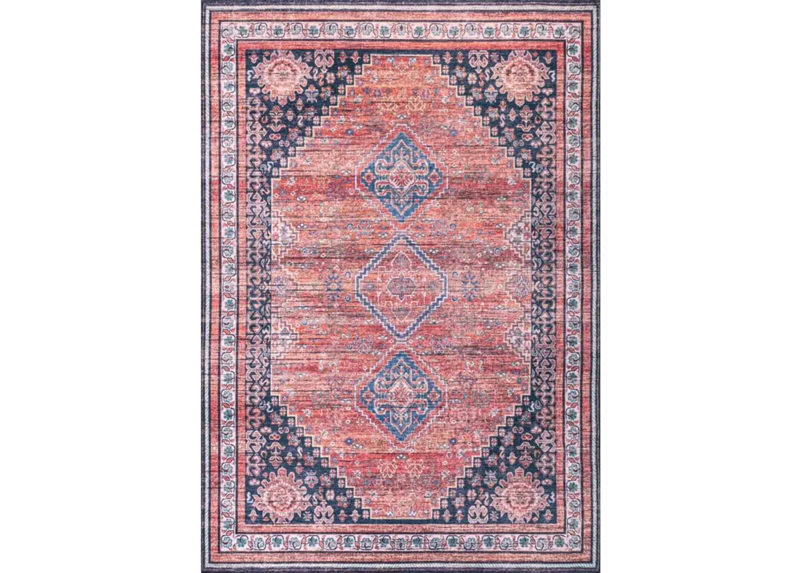 Dalyan Geometric Medallions Machine-Washable Area Rug