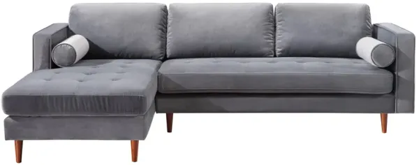Como Navy Velvet Sectional LAF