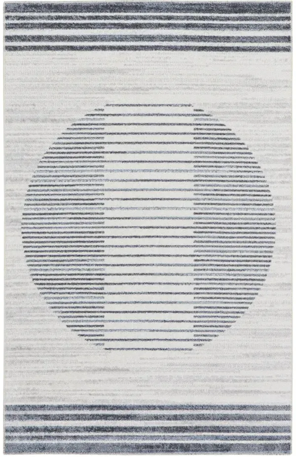 Astra Machine Washable ASW05 Ivory/Blue 3'3" x 5' Rug