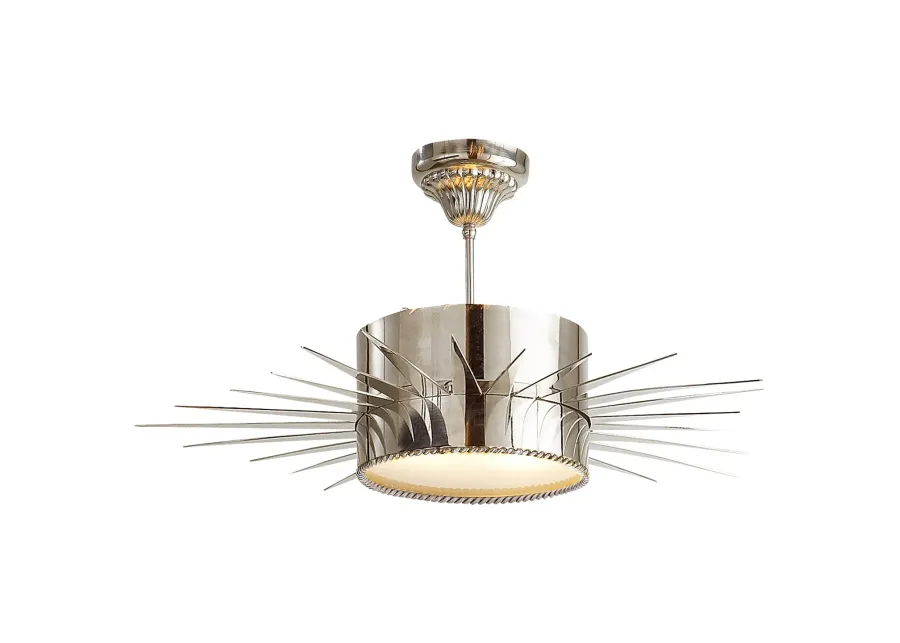 Soleil Large Semi-Flush in Polished Nickel