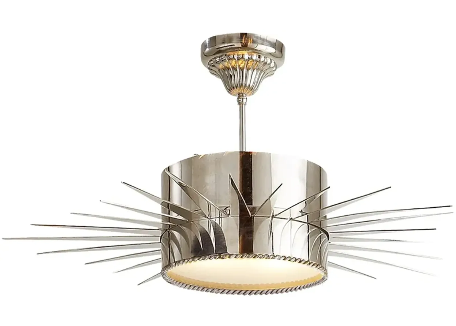 Soleil Large Semi-Flush in Polished Nickel