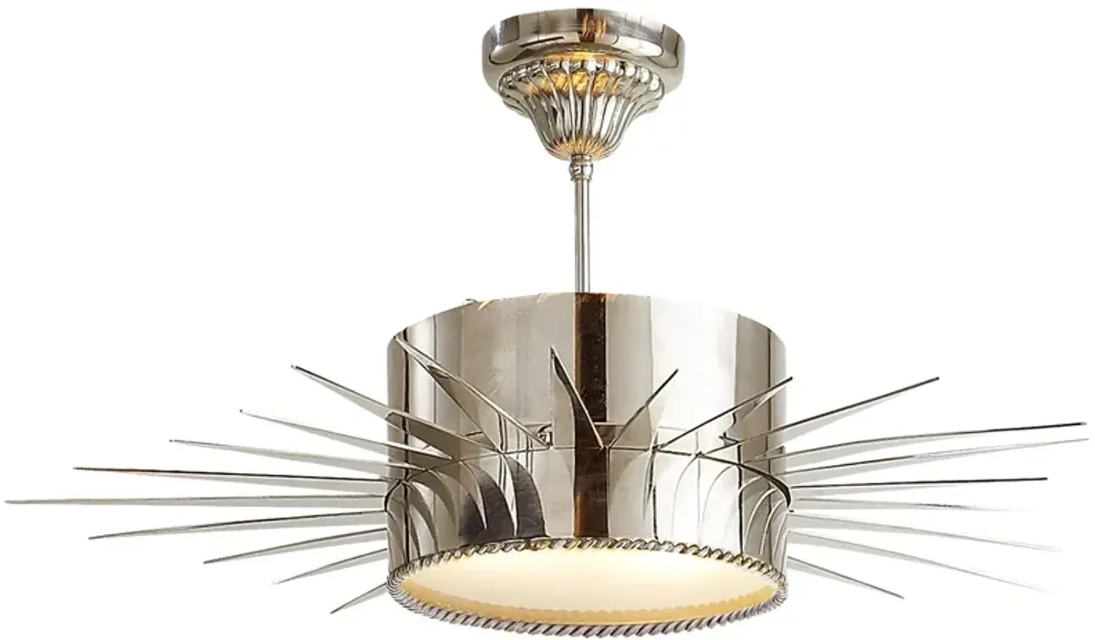 Soleil Large Semi-Flush in Polished Nickel