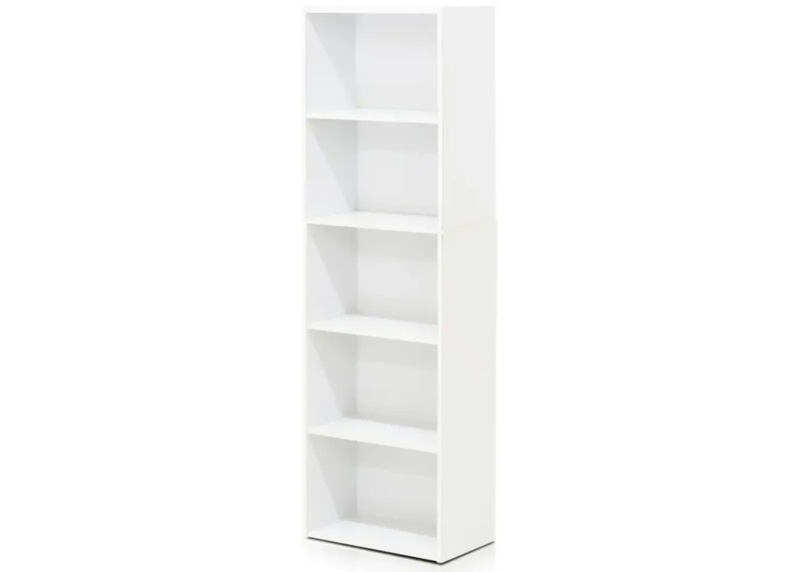 Furinno Luder 5-Tier Reversible Color Open Shelf Bookcase - White