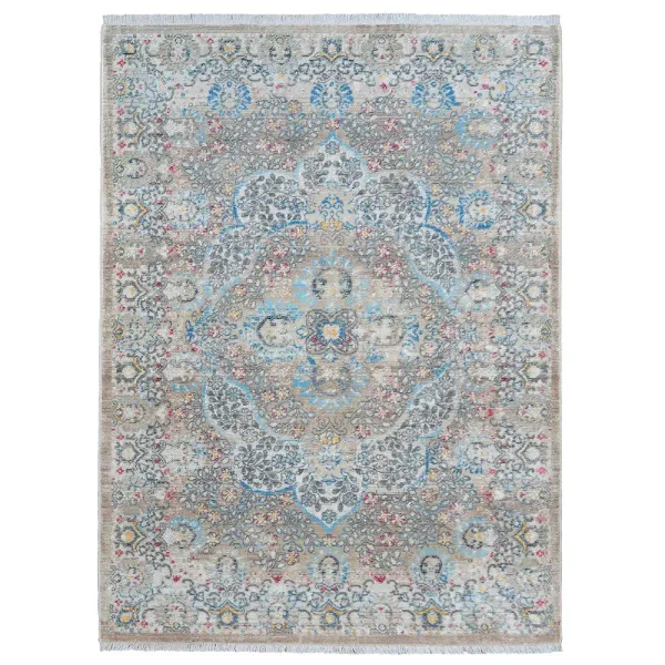 RUGSOTIC CARPETS MACHINE MADE POLYESTER AREA RUGS  - 4'x5'11'', Rectangle Shape, Beige Black Color, Classic Oriental Traditional  Design, Low Pile Machine Made Area Rugs (M00093)