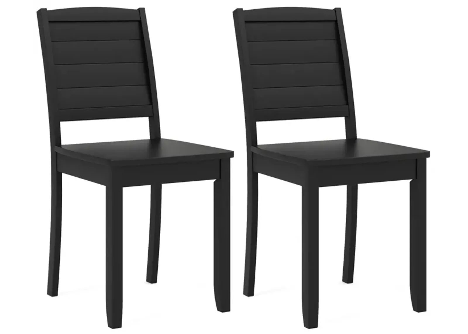 Wood Dining Chair Set of 2 Armless Kitchen Chairs with Rubber Wood Legs