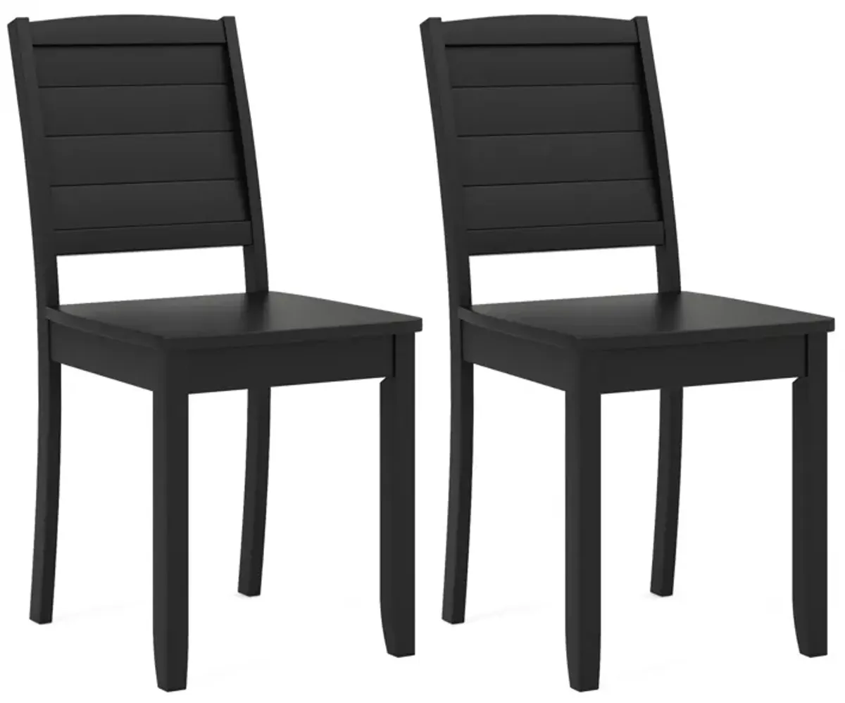 Wood Dining Chair Set of 2 Armless Kitchen Chairs with Rubber Wood Legs