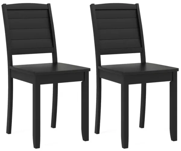 Wood Dining Chair Set of 2 Armless Kitchen Chairs with Rubber Wood Legs