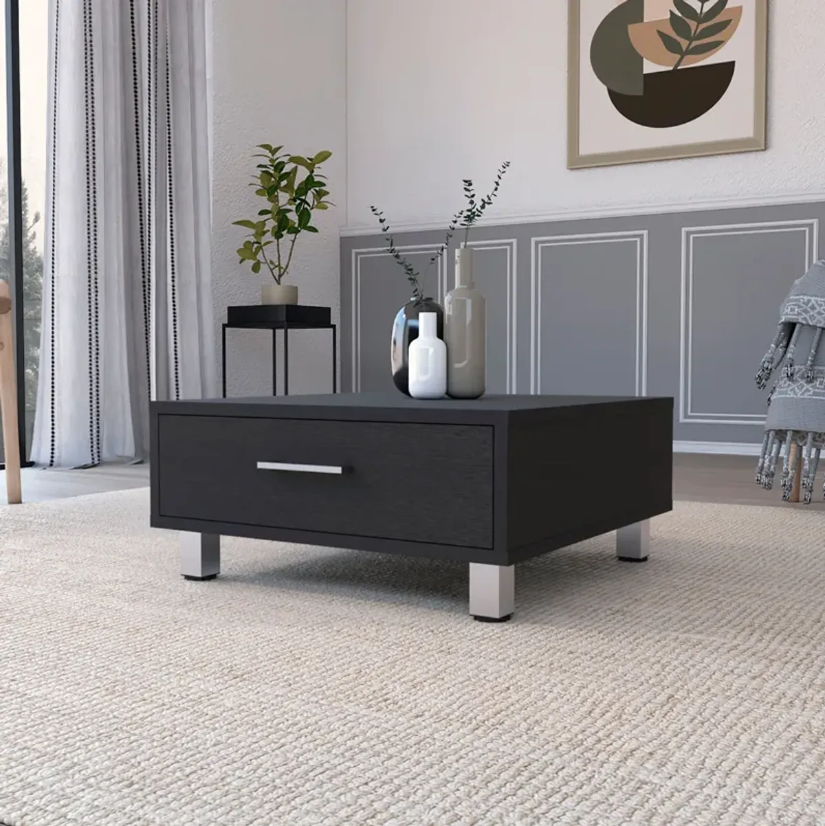 Myers Coffee Table, Four Legs, One Drawer