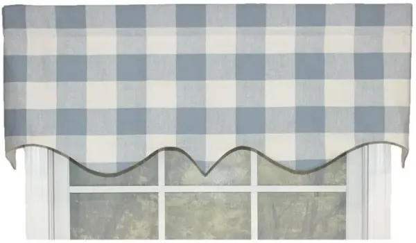 Grande Check Regal Style 3" Rod Pocket Valance 50" x 17" Blue by RLF Home