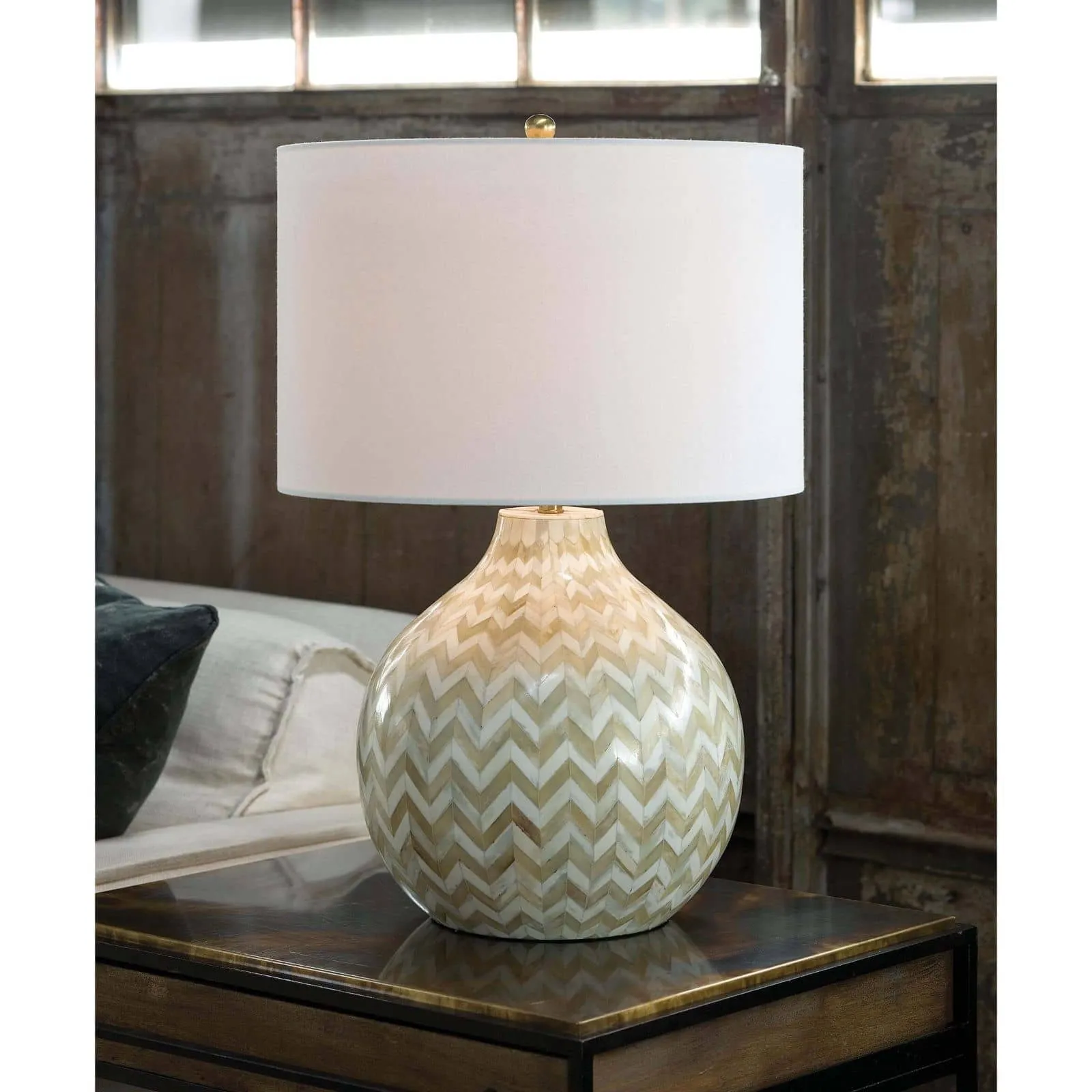 Chevron Bone Table Lamp